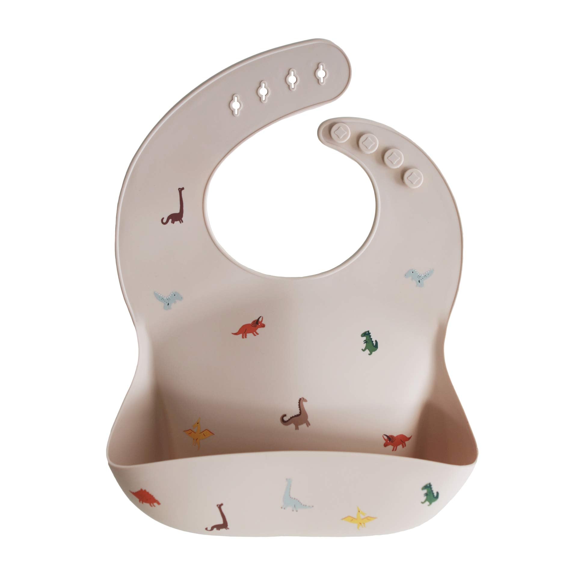 mushie Silicone Baby Bib | Adjustable Fit Waterproof Bibs (Whales)