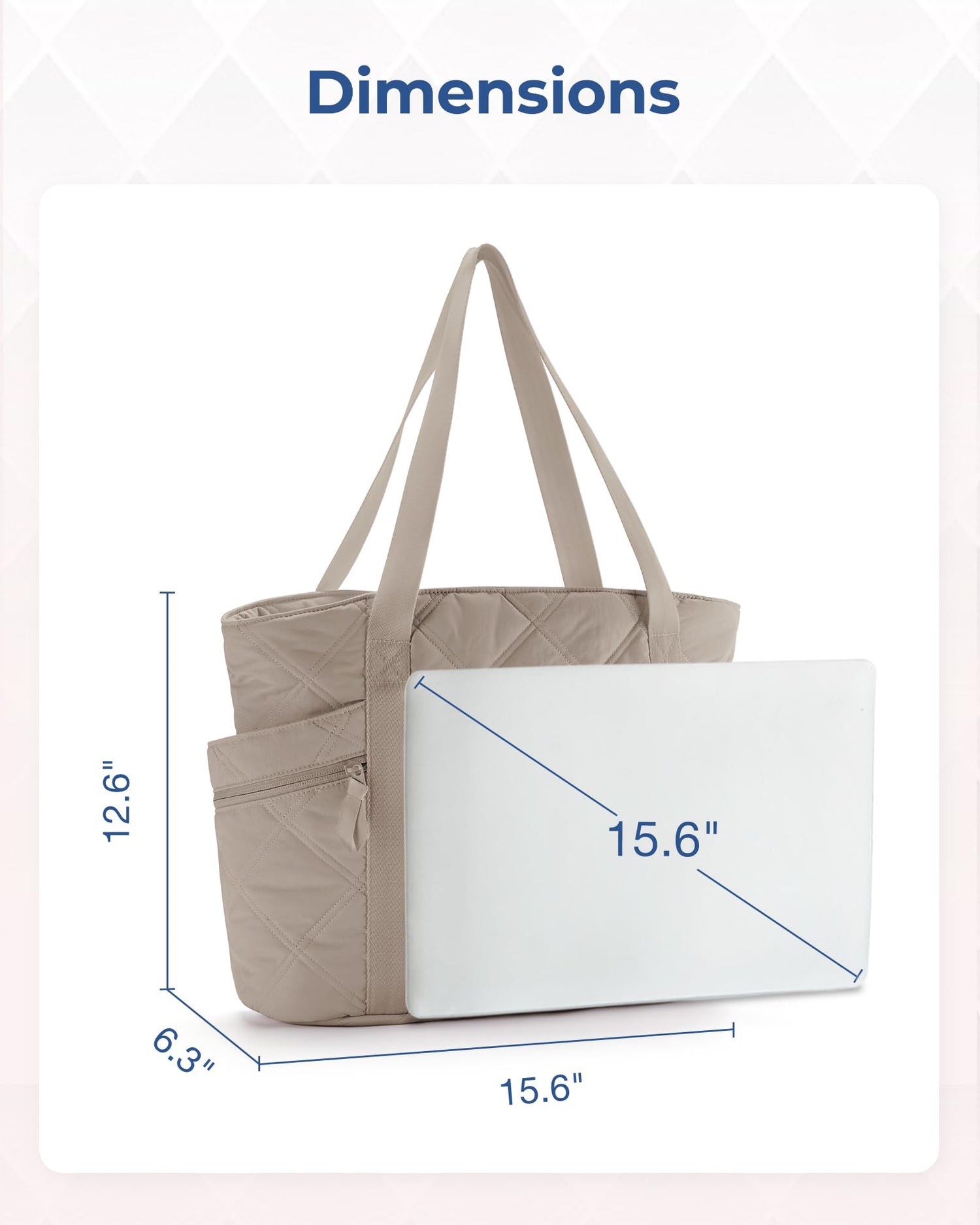 BAGSMART Tote Bag for Women, Puffer Tote Bags with Zipper, Travel Essentials Quilted Nurse Bag Carry On Bag Gifts for Women