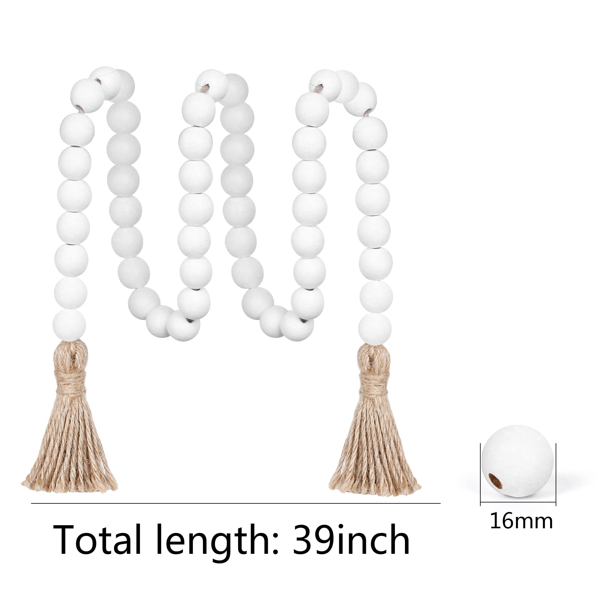 Meplait 39in Wood Bead Garland Farmhouse with Tassels,Versatile Prayer Beads Boho Chic Wall Hanging Home Decor (Purple)