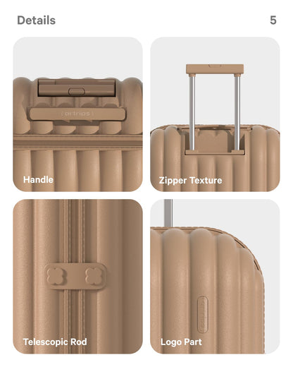 artrips Luggage with 8 Spinner Wheels,Lightweight Hardside Suitcase with Cover Protector,PC Hardshell Luggage,Travel Suitcase with Bread Design,TSA Lock,20/24/28inch