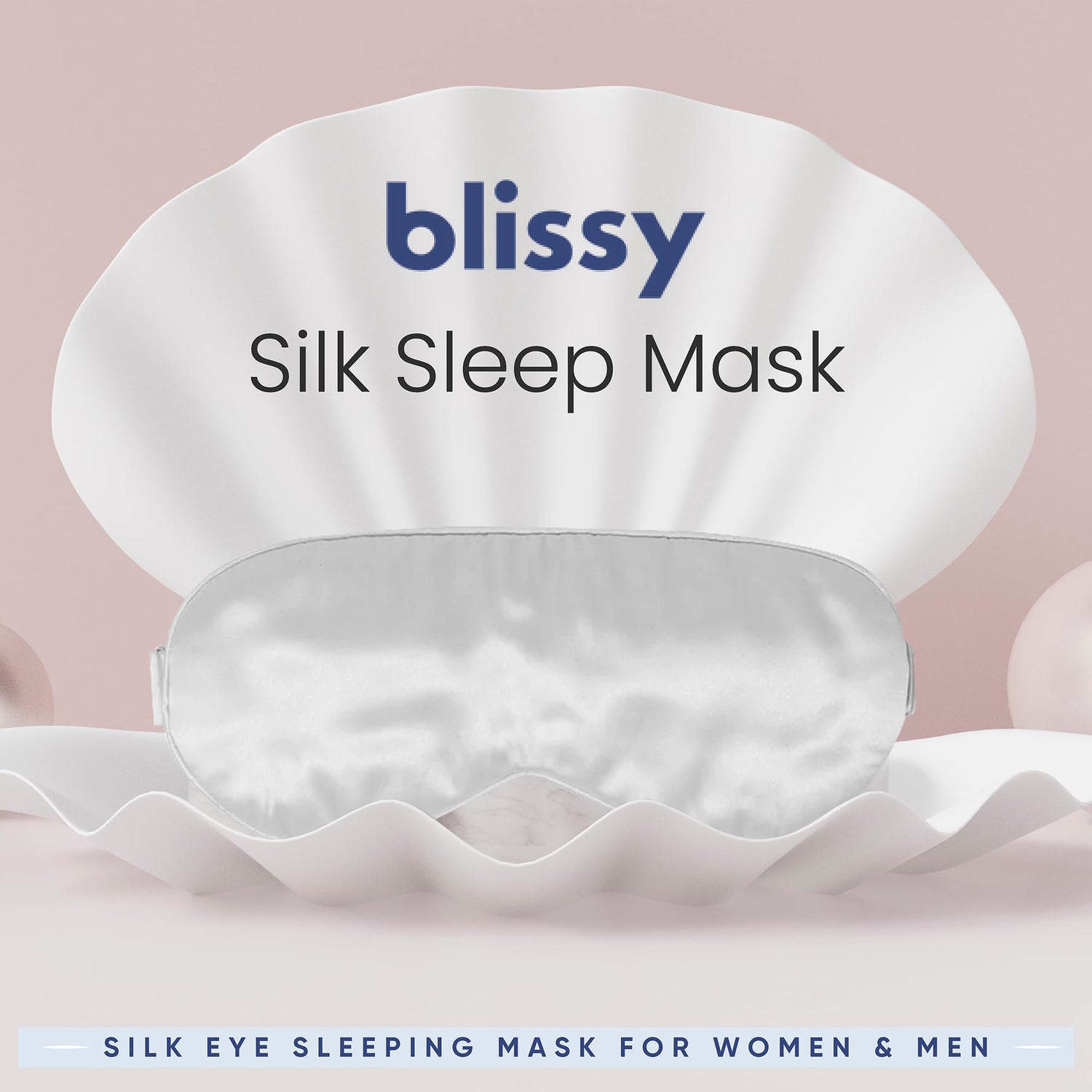 Blissy Silk Sleep Mask - Silk Eye Sleeping Mask for Women &amp; Men for Total Blackout - Silk Eye Mask - 100% Pure Mulberry Silk, 22 Momme 6a Fibers - Blindfold Silk Sleep Mask Side Sleeper Eye Cover