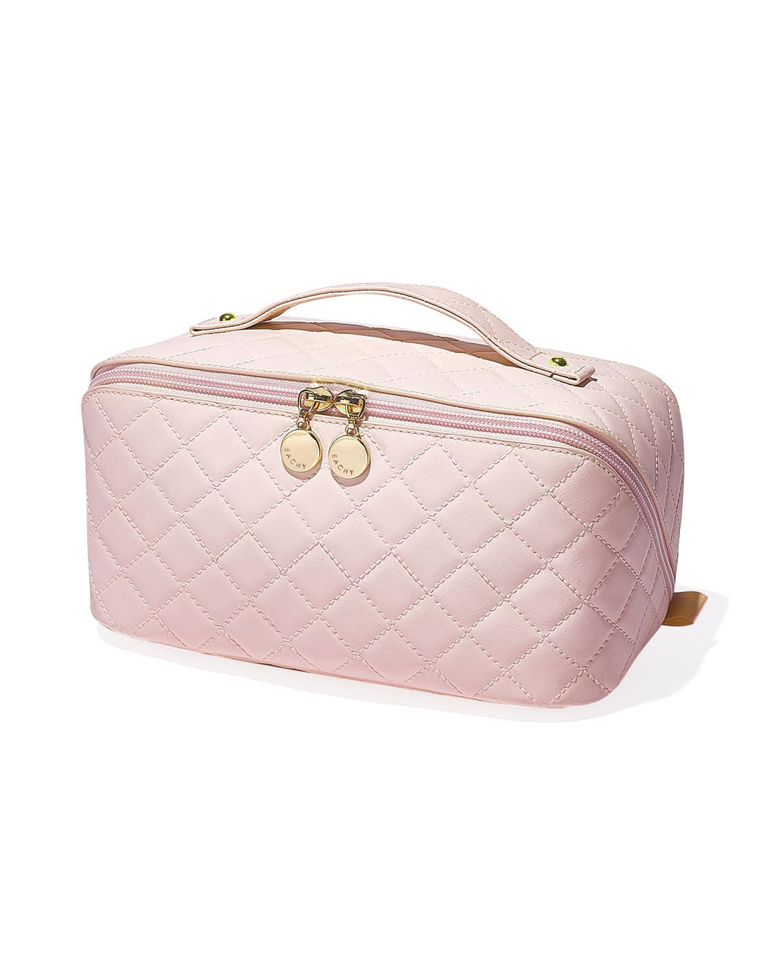 EACHY Travel Makeup Bag,Large Capacity Cosmetic Bags for Women,Waterproof Portable Pouch Open Flat Toiletry Bag Make up Organizer with Divider and Handle