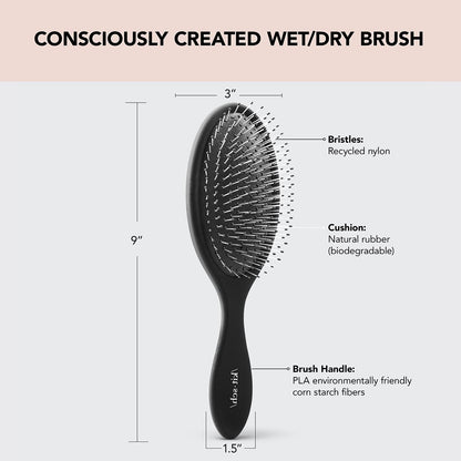 Kitsch Wet Dry Brush Detangling Brush - Soft Bristle Hair Brushes for Women | Straight &amp; Curly Hair Brush | Hairbrush for All Hair Types | Hair Detangler Brush | Travel Hair Brush &amp; Detangling Comb