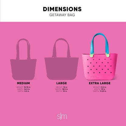 Simple Modern Beach Bag Rubber Tote | Waterproof Medium Tote Bag with Zipper Pocket for Pool, Groceries, Sports | Gifts For Women | Getaway Bag Collection | Almond Birch