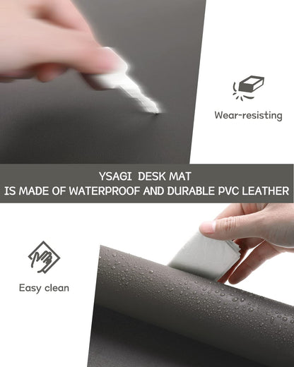 Non-Slip Desk Pad,Mouse Pad,Waterproof PVC Leather Desk Table Protector,Ultra Thin Large Desk Blotter, Easy Clean Laptop Desk Writing Mat for Office Work/Home/Decor(Pink, 23.6&quot; x 13.7&quot;)
