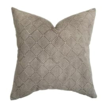 Pillow Cover 100% Linen 20 x 20 inches Double Sided Block Print with Zipper for Easy Removal Home Decor Shabby Chic Farmhouse Neutral Decorative Sofa Couch Accent (Plaid White Grey)