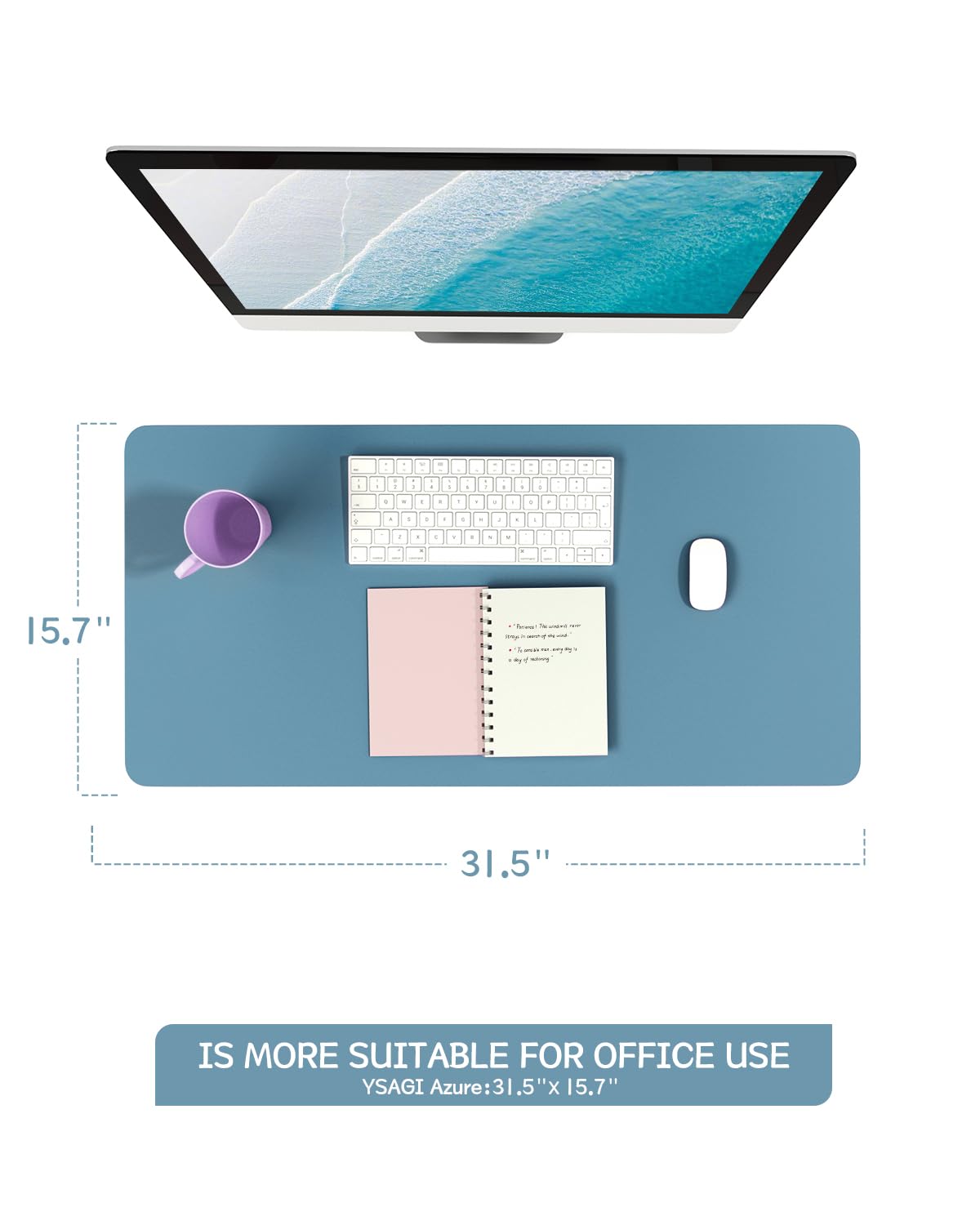 Non-Slip Desk Pad,Mouse Pad,Waterproof PVC Leather Desk Table Protector,Ultra Thin Large Desk Blotter, Easy Clean Laptop Desk Writing Mat for Office Work/Home/Decor(Pink, 23.6&quot; x 13.7&quot;)