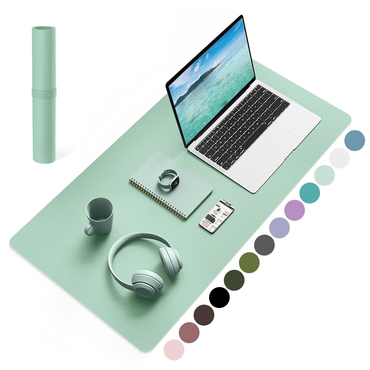 Non-Slip Desk Pad,Mouse Pad,Waterproof PVC Leather Desk Table Protector,Ultra Thin Large Desk Blotter, Easy Clean Laptop Desk Writing Mat for Office Work/Home/Decor(Pink, 23.6&quot; x 13.7&quot;)