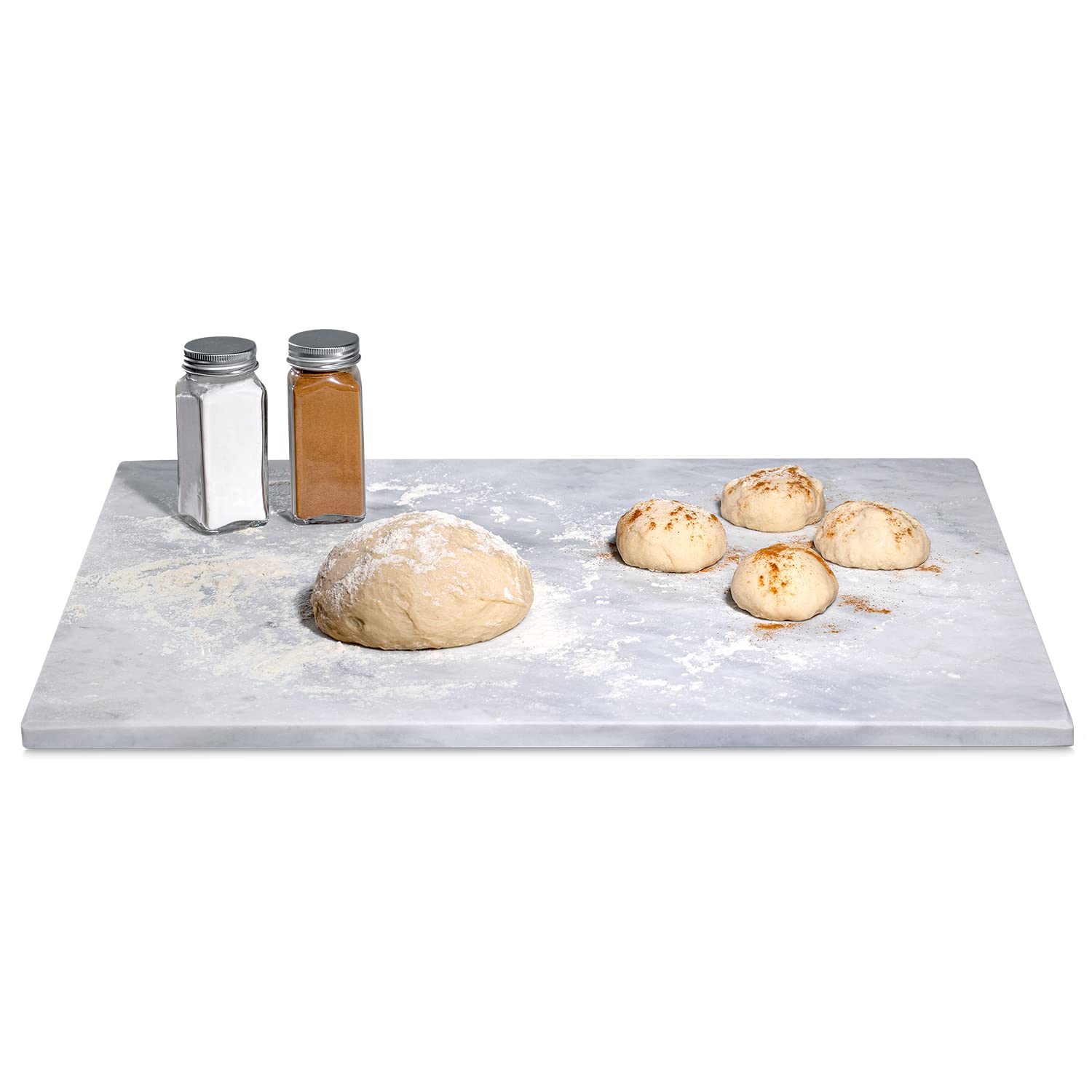 Marble and Cutting Pastry Board (12 x 16 Inches) - Marble Serving Tray for Cheese, Pastries, Bread - Large White Marble Slab for Cake Display Marble