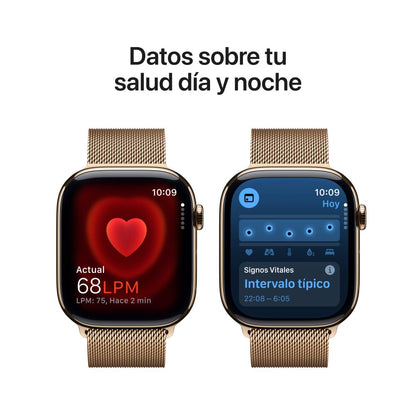 Apple Watch Series 10 [GPS 46mm] Smartwatch with Jet Black Aluminium Case with Black Sport Band. Fitness Tracker, ECG App, Always-On Retina Display, Water-Resistant