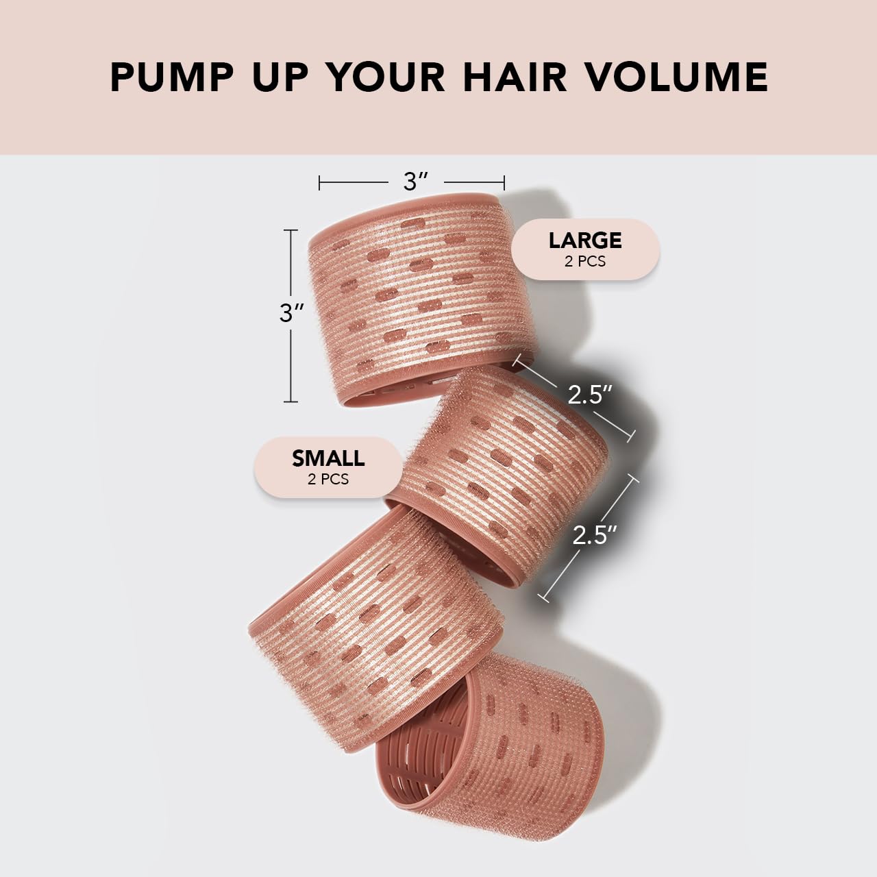 Kitsch Ceramic Thermal Rollers - Self Grip Hair Rollers for Blowout Look Long Hair, Curlers for Short Hair and Medium Hair, Volume Curls, Ceramic Coated Core, Easy to Use, All Hair Length - Black, 8pc