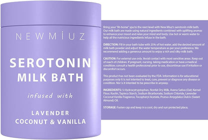 Calm Lavender Milk Bath Soak Powder Moisturize Soften Skin Creamy vanilla Luxury Spa Bath Salt Mother&