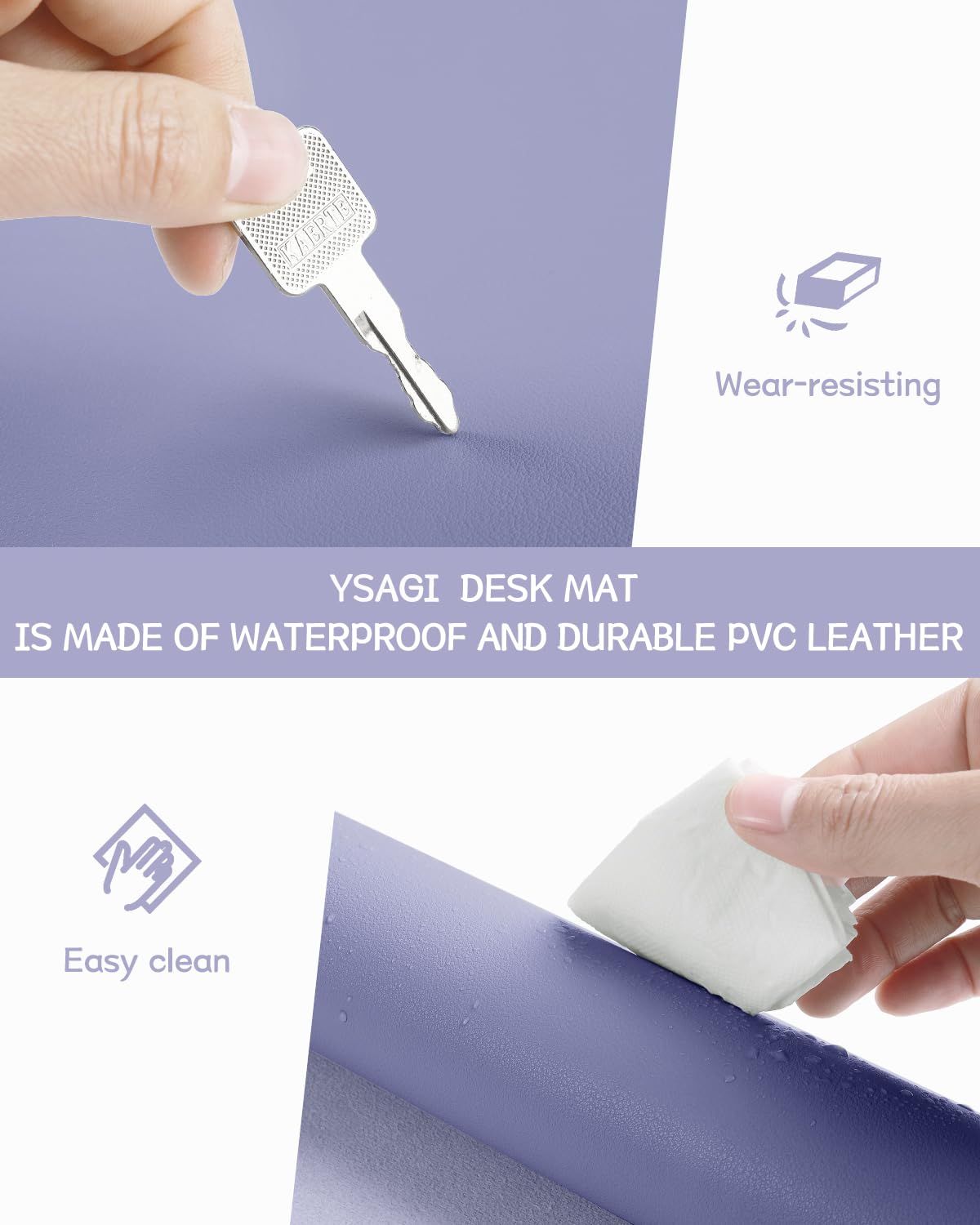 Non-Slip Desk Pad,Mouse Pad,Waterproof PVC Leather Desk Table Protector,Ultra Thin Large Desk Blotter, Easy Clean Laptop Desk Writing Mat for Office Work/Home/Decor(Pink, 23.6&quot; x 13.7&quot;)