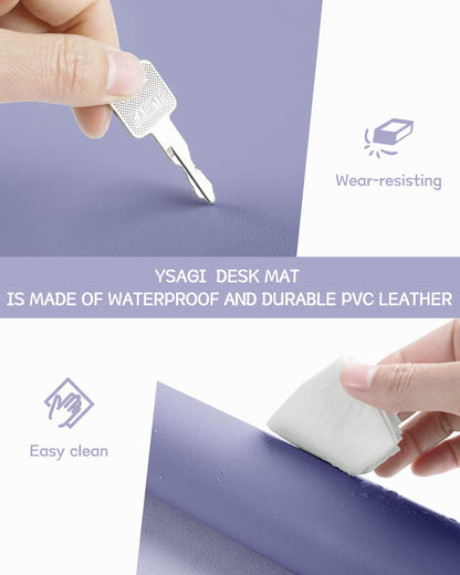 Non-Slip Desk Pad,Mouse Pad,Waterproof PVC Leather Desk Table Protector,Ultra Thin Large Desk Blotter, Easy Clean Laptop Desk Writing Mat for Office Work/Home/Decor(Pink, 23.6&quot; x 13.7&quot;)