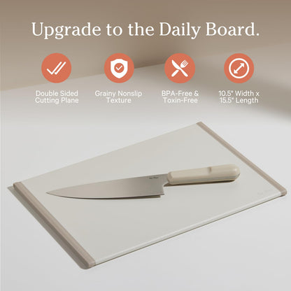 Our Place Daily Board - Double-Sided, Non-Slip, 100% Recycled Plastic Cutting Board | BPA-Free | Easy-Grip Handles | Sustainable Kitchen Essential | Steam