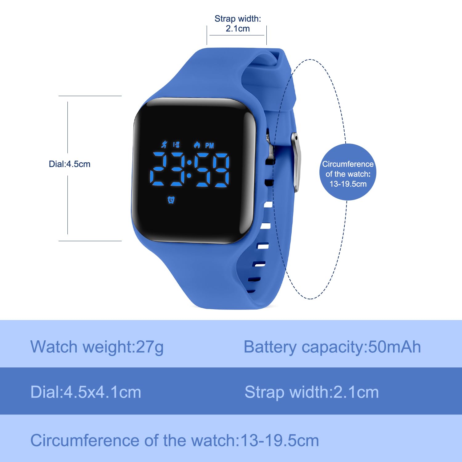 Kids Watch, No App Fitness Tracker Watch for Kids Teenager Digital Watch with Steps Counter/Distance/Calories/Alarm/Stopwatch Fitness Watch for Kids Girls Boys Gift for Teens