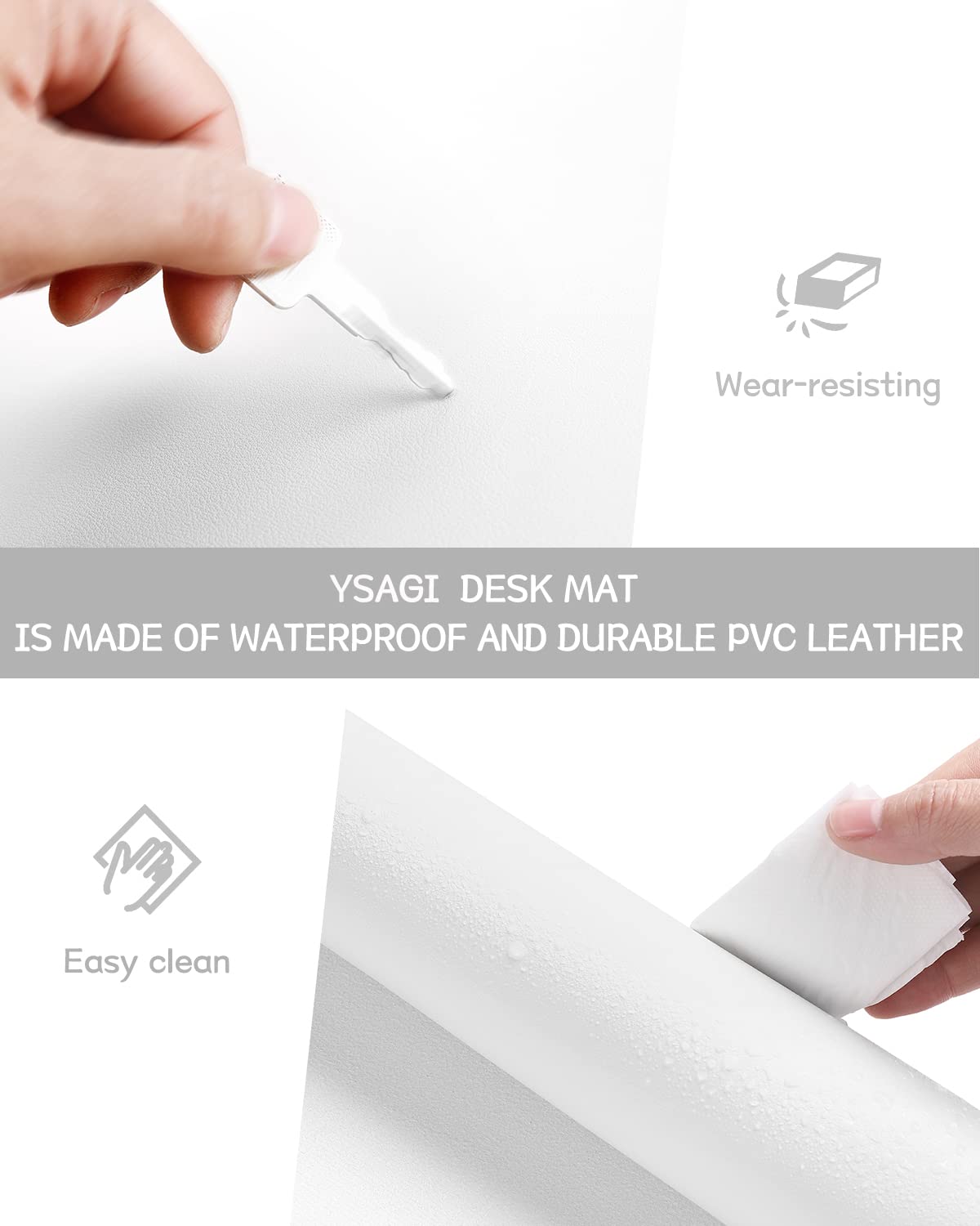 Non-Slip Desk Pad,Mouse Pad,Waterproof PVC Leather Desk Table Protector,Ultra Thin Large Desk Blotter, Easy Clean Laptop Desk Writing Mat for Office Work/Home/Decor(Pink, 23.6&quot; x 13.7&quot;)
