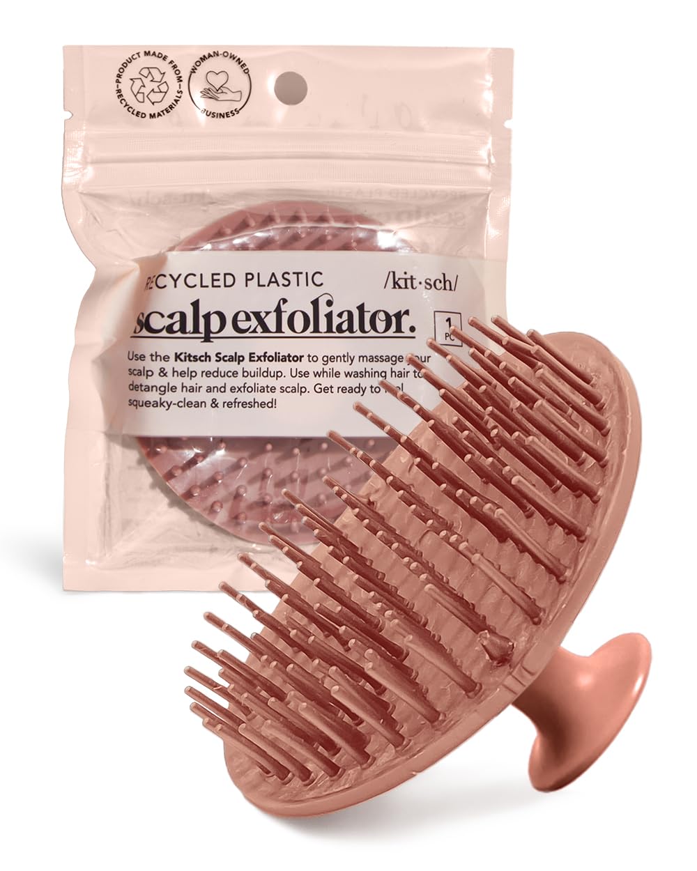 Kitsch Hair Scalp Massager Hair Growth, Shampoo Brush - Scalp Scrubber &amp; Hair Massager for All Hair Types | Hair Brush for Hair Growth | Scalp Brush &amp; Scalp Exfoliator (Terracotta)