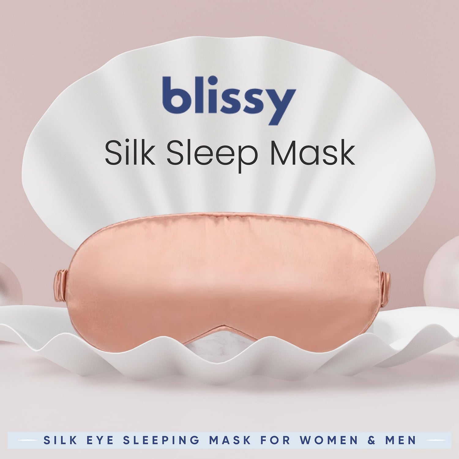 Blissy Silk Sleep Mask - Silk Eye Sleeping Mask for Women &amp; Men for Total Blackout - Silk Eye Mask - 100% Pure Mulberry Silk, 22 Momme 6a Fibers - Blindfold Silk Sleep Mask Side Sleeper Eye Cover
