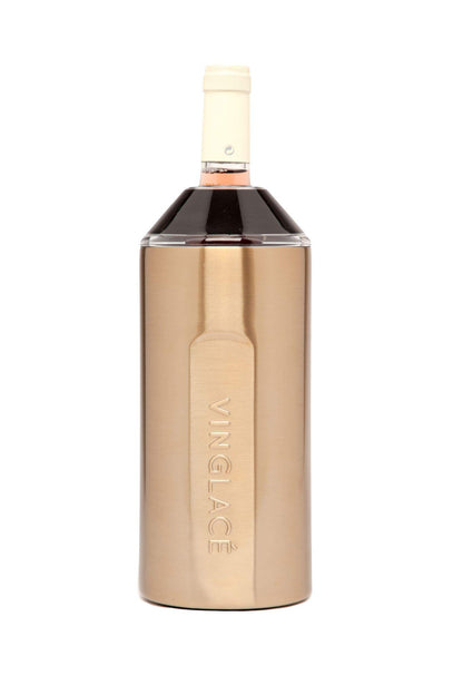 Vinglacé Wine Bottle Chiller- Portable Champagne Insulator- Stainless Steel Wine Cooler Sleeve, White