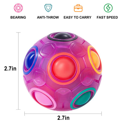 Vdealen Magic Rainbow Puzzle Ball- Fidget Ball Puzzle Game- Brain Teaser Toy for Boys &amp; Girls- Birthday Party Christmas Easter Gift Stocking Stuffers Toy for Kids Teens Adults- 2 Pack