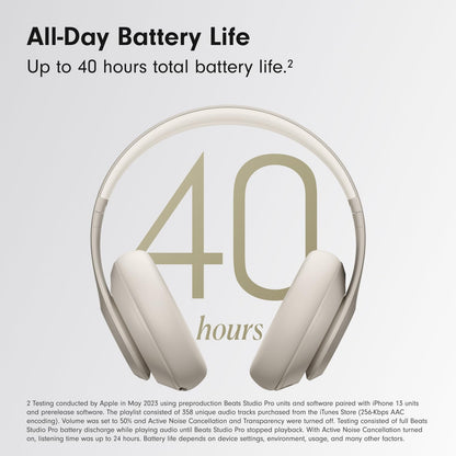 Beats Studio Pro - Wireless Bluetooth Noise Cancelling Headphones - Personalized Spatial Audio, USB-C Lossless Audio, Apple &amp; Android Compatibility, Up to 40 Hours Battery Life - Matte White