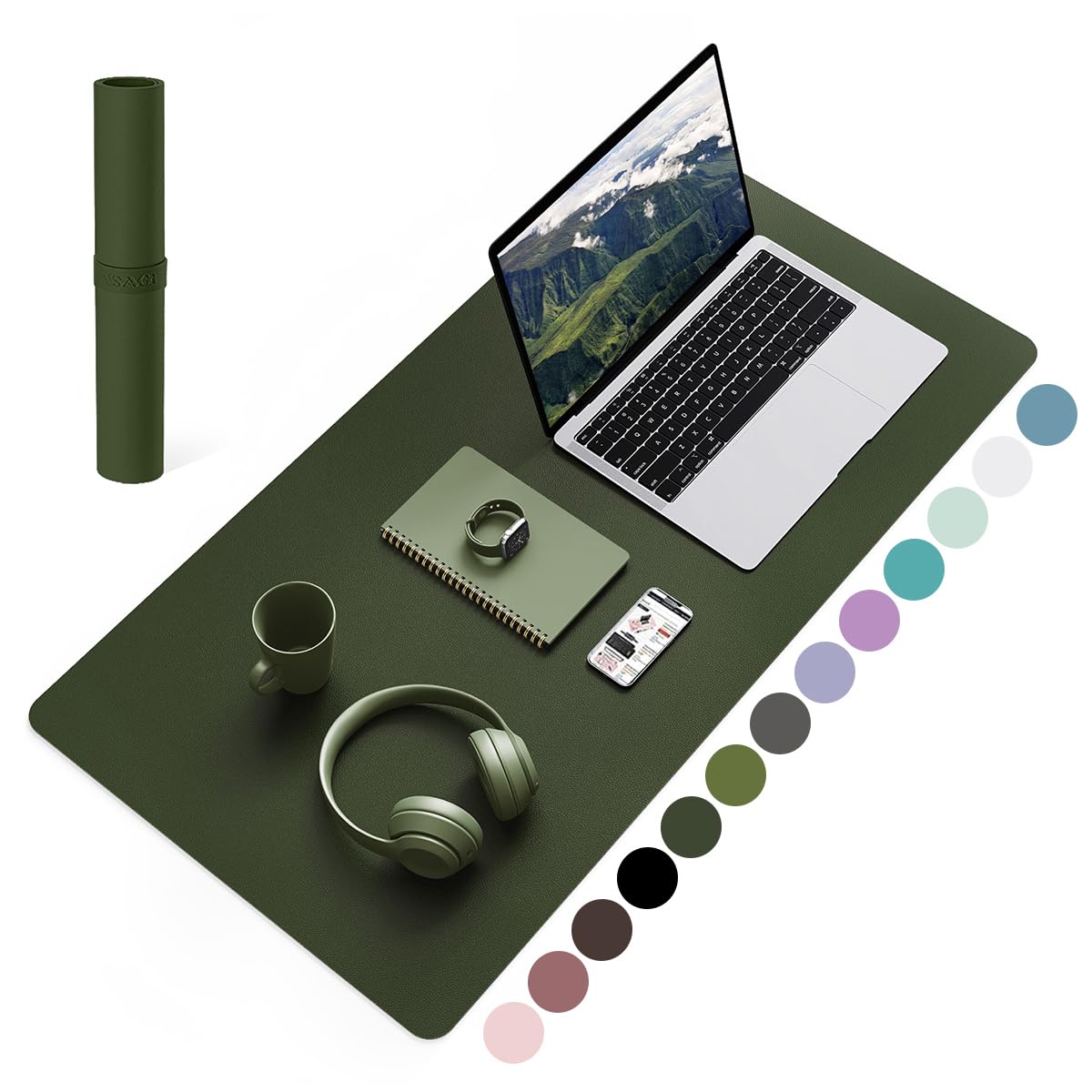 Non-Slip Desk Pad,Mouse Pad,Waterproof PVC Leather Desk Table Protector,Ultra Thin Large Desk Blotter, Easy Clean Laptop Desk Writing Mat for Office Work/Home/Decor(Pink, 23.6&quot; x 13.7&quot;)