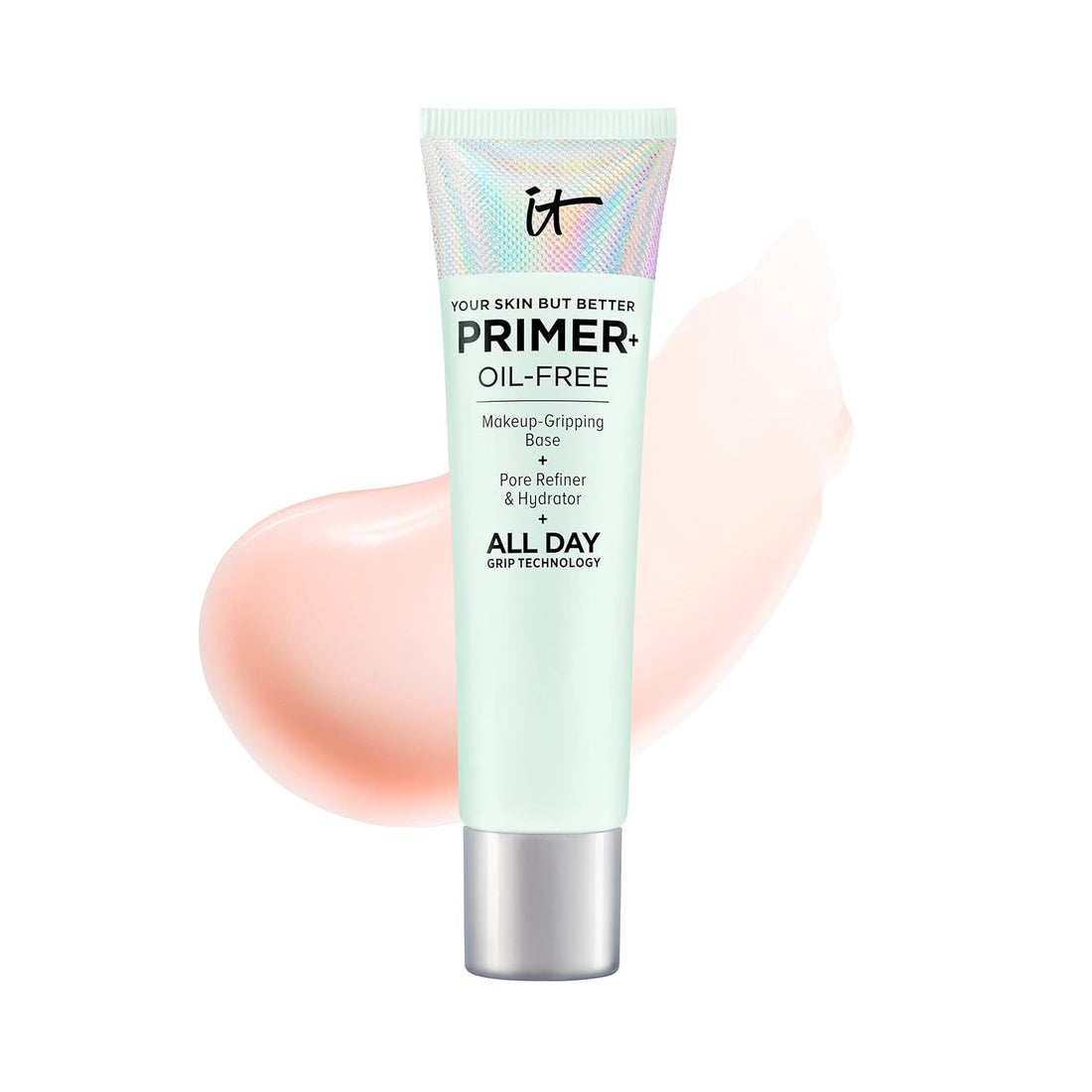 IT Cosmetics Your Skin But Better Makeup Primer+ - Extends Makeup Wear, Hydrates Skin, Refines the Look of Pores - With Glycerin, Bark Extract &amp; Ginger Root Extract - Oil-Free Formula - 1 fl oz