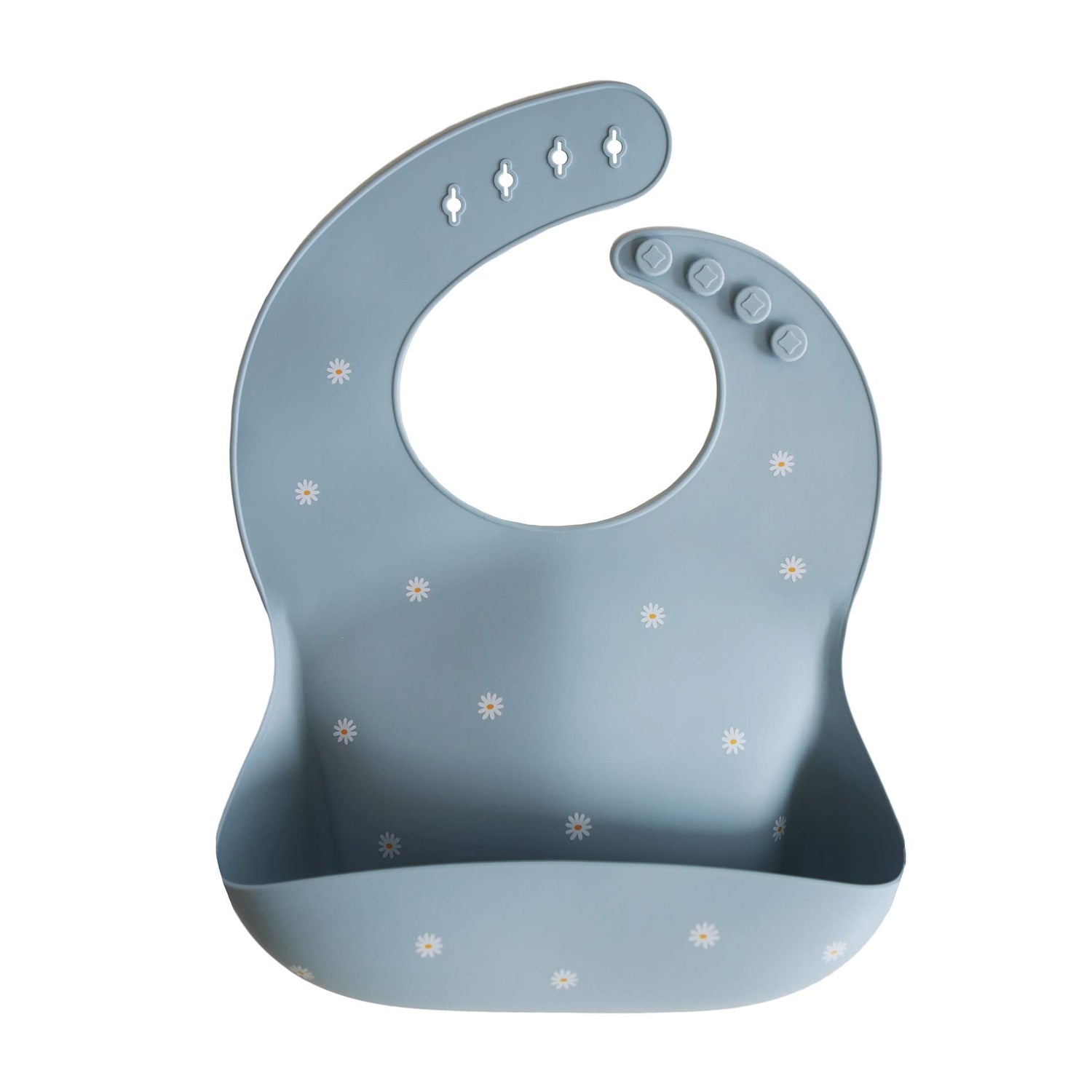 mushie Silicone Baby Bib | Adjustable Fit Waterproof Bibs (Whales)