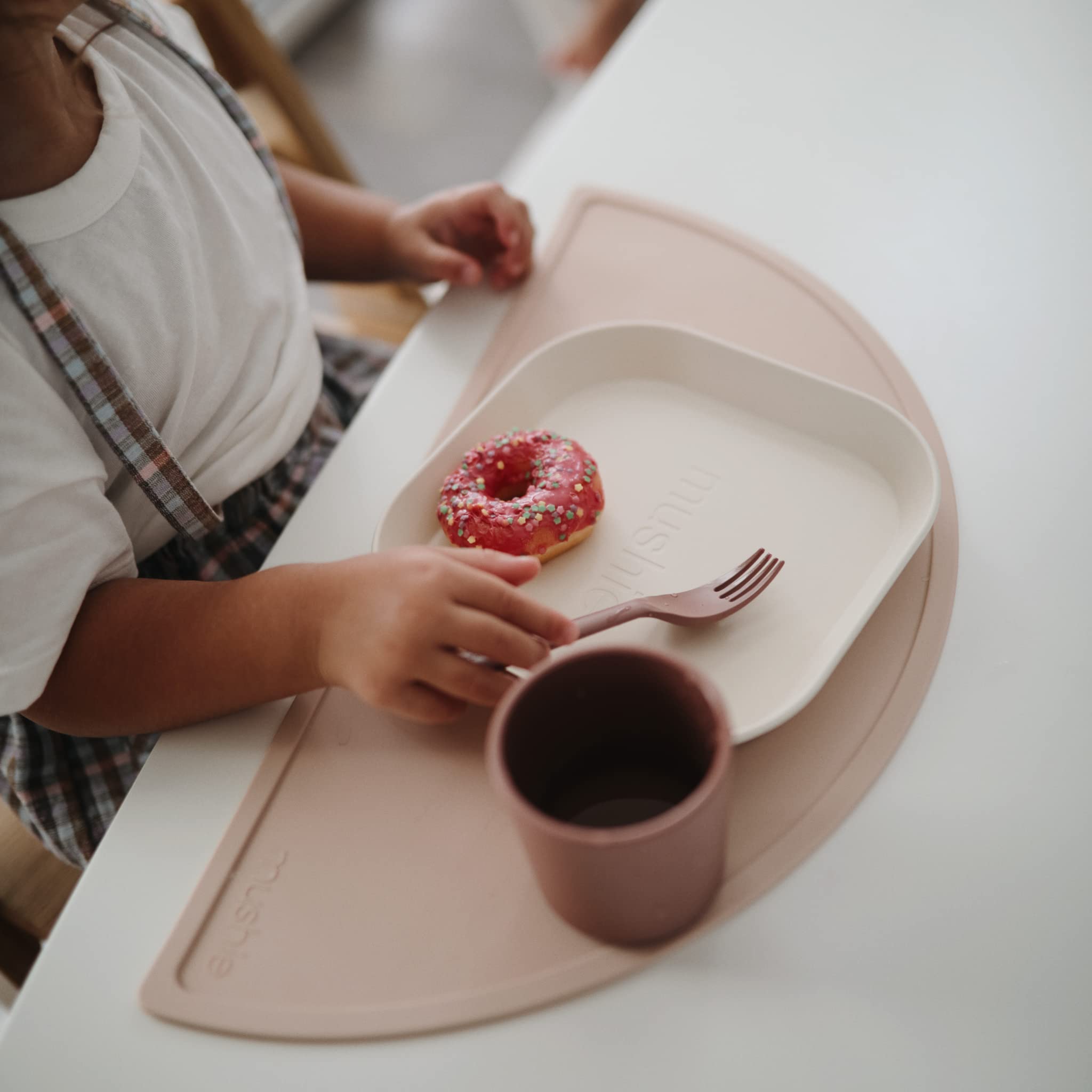 mushie Flatware Fork and Spoon Set for Kids | Made in Denmark (Sage)