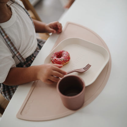 mushie Flatware Fork and Spoon Set for Kids | Made in Denmark (Sage)
