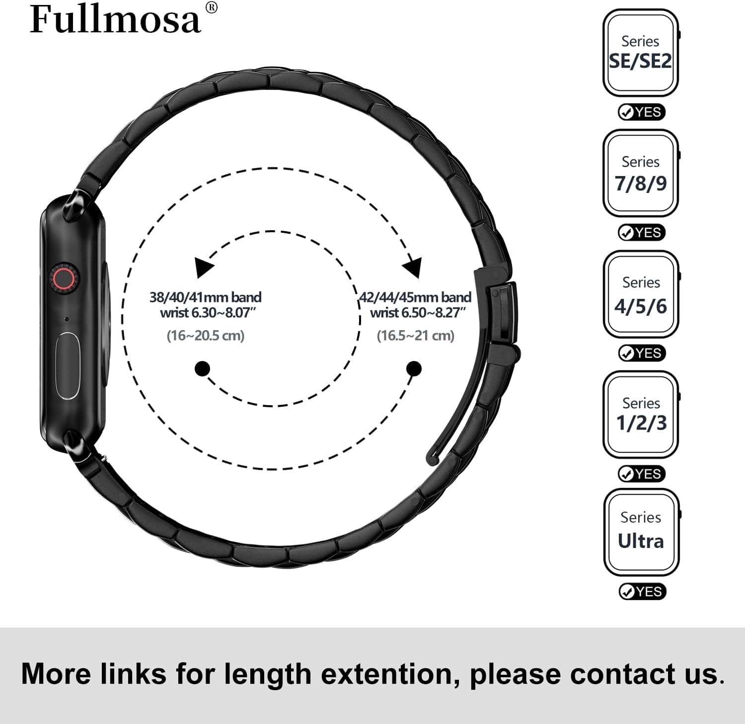 Fullmosa Compatible with Apple Watch Band 49mm 45mm 44mm 42mm 41mm 40mm 38mm, Stainless Steel iWatch Band with Case Compatible for Apple Watch Ultra 2 Ultra Series 10 9 8 7 6 5 4 3 2 1&amp;iWatch SE