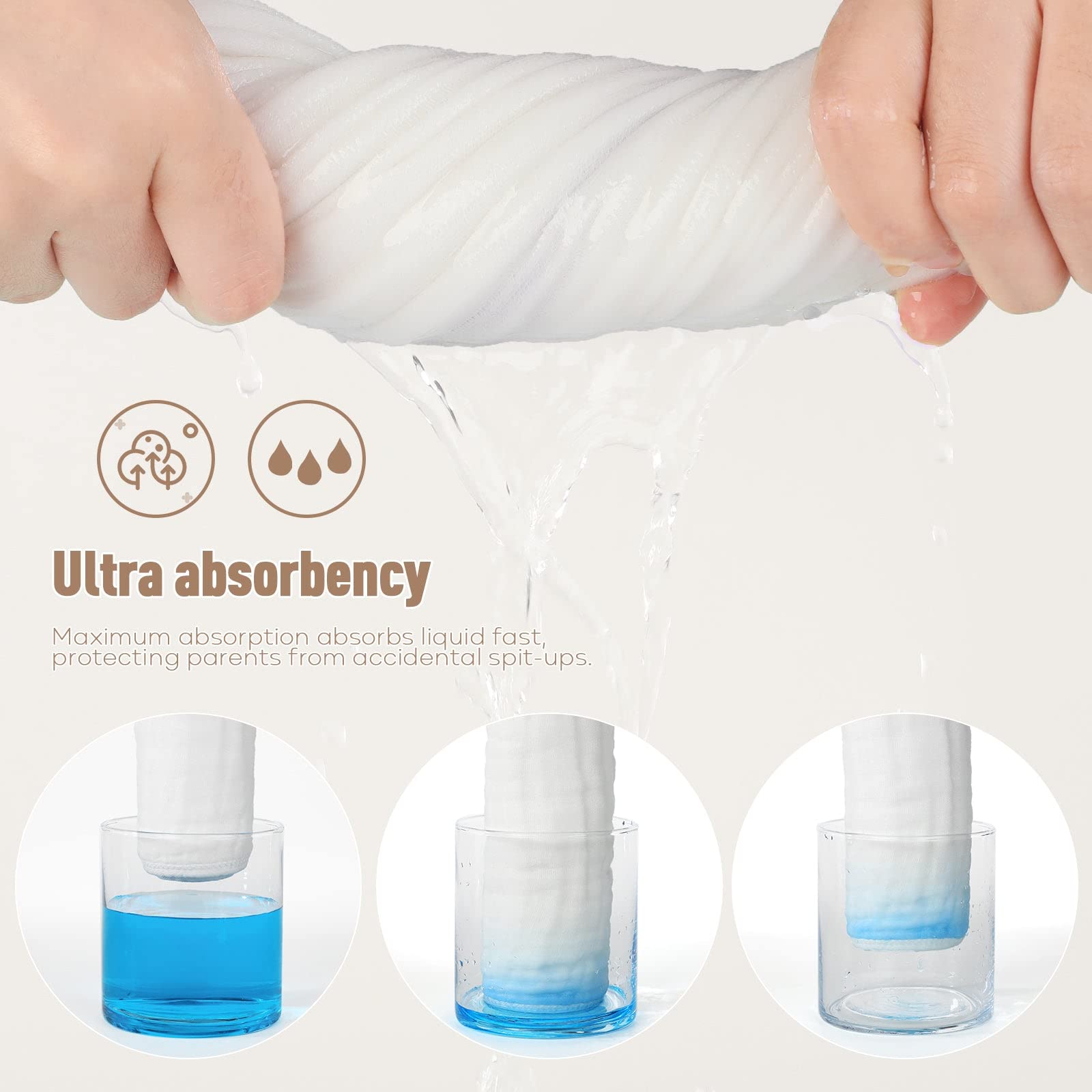 Yoofoss Muslin Burp Cloths for Baby 10 Pack 100% Cotton Baby Washcloths for Boys Girls Large 20&