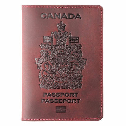 Genuine Leather Passport Covers for Canada Men&