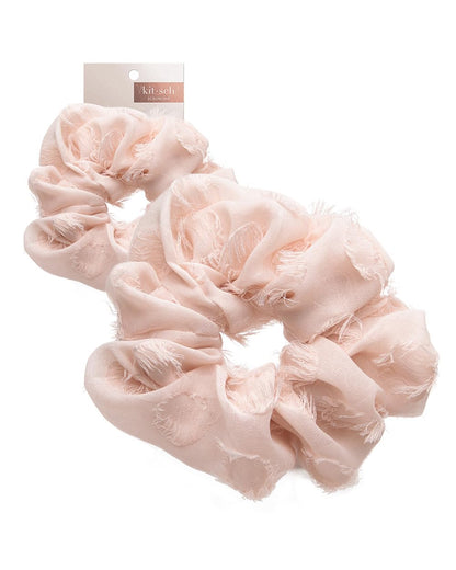 Kitsch 5 Count Velvet Hair Scrunchies for Women - Hair Ties for Thick Hair, Girls, Women, Cute Scrunchies, Soft Hair Accessories, Blush/Mauve