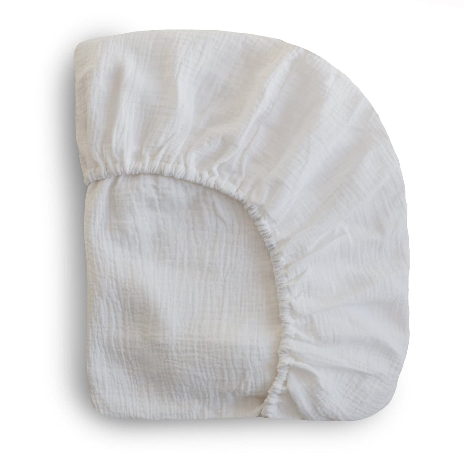 mushie Extra Soft Muslin Fitted Crib Sheet | 192 Thread Count | 28&quot;x 52&quot; (Fog)