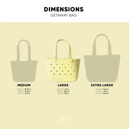 Simple Modern Beach Bag Rubber Tote | Waterproof Medium Tote Bag with Zipper Pocket for Pool, Groceries, Sports | Gifts For Women | Getaway Bag Collection | Almond Birch