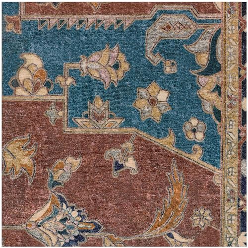 RUGGABLE Maral Heriz Washable Rug - Perfect Vintage Area Rug for Living Room Bedroom Kitchen - Pet &amp; Child Friendly - Stain &amp; Water Resistant - Creme 3&