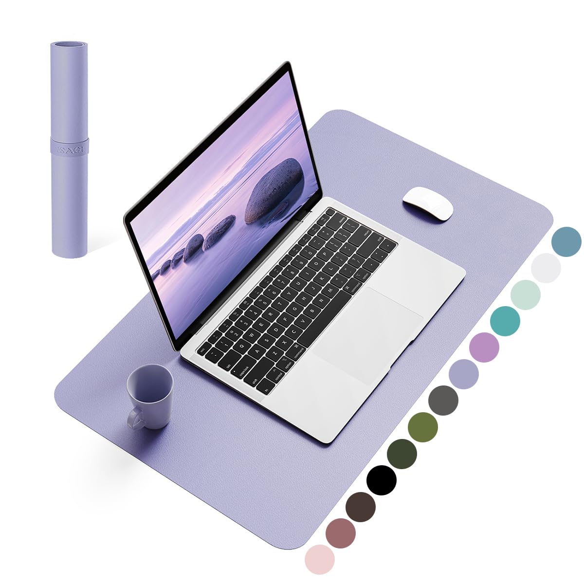 Non-Slip Desk Pad,Mouse Pad,Waterproof PVC Leather Desk Table Protector,Ultra Thin Large Desk Blotter, Easy Clean Laptop Desk Writing Mat for Office Work/Home/Decor(Pink, 23.6&quot; x 13.7&quot;)
