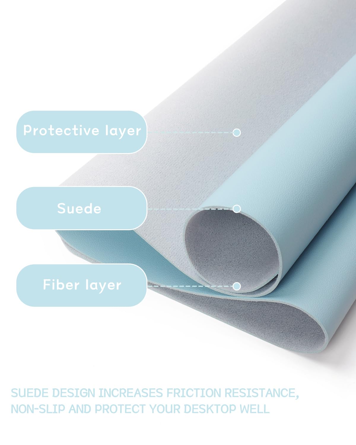 Non-Slip Desk Pad,Mouse Pad,Waterproof PVC Leather Desk Table Protector,Ultra Thin Large Desk Blotter, Easy Clean Laptop Desk Writing Mat for Office Work/Home/Decor(Pink, 23.6&quot; x 13.7&quot;)