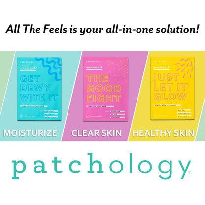 Patchology &quot;All the Feels Sheet Masks - Hydrating Face Masks for dry skin and blotchy redness. Facial Sheet Mask Skincare Treatment to reduce puffiness, redness and wrinkles (3 Piece Set)