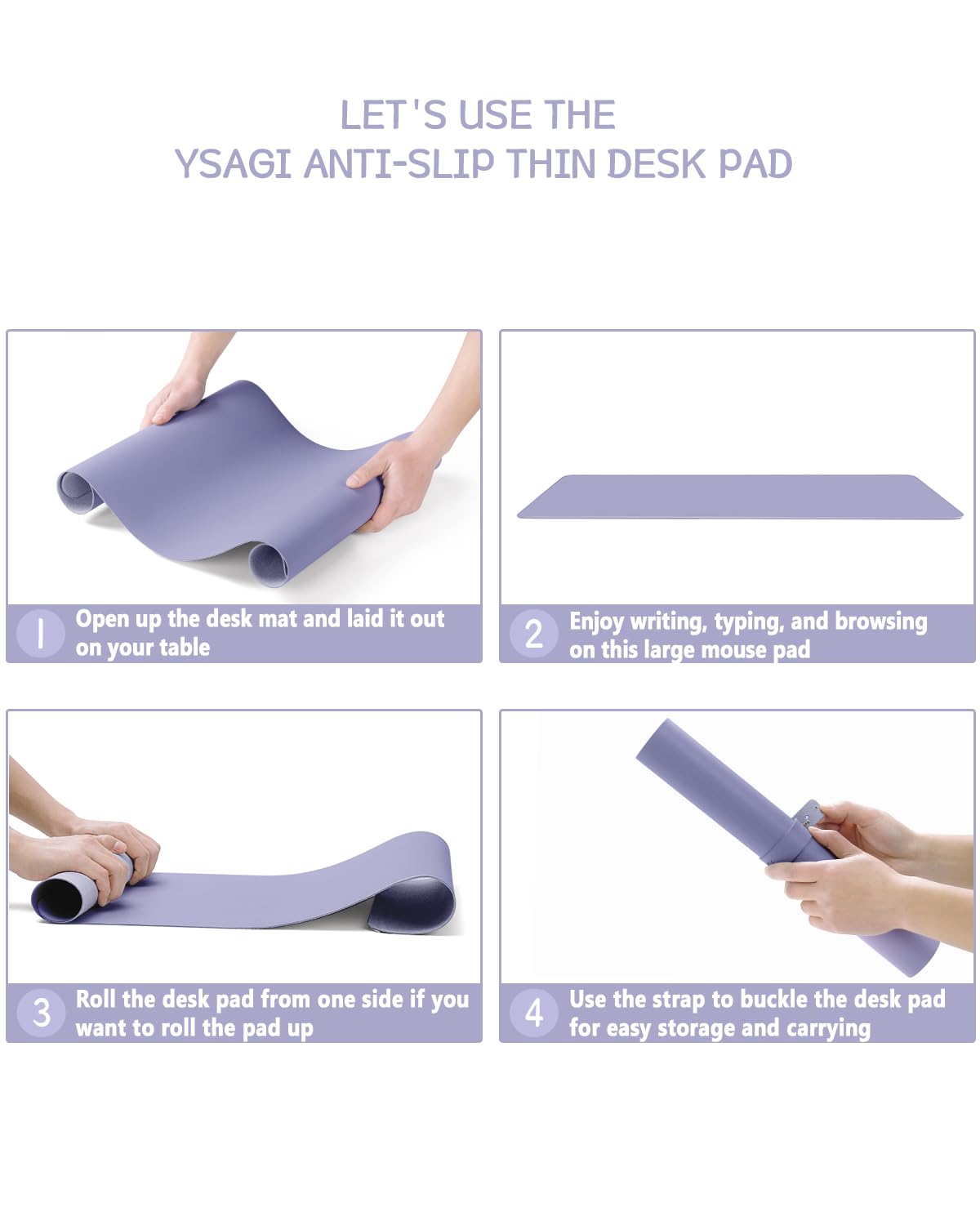 Non-Slip Desk Pad,Mouse Pad,Waterproof PVC Leather Desk Table Protector,Ultra Thin Large Desk Blotter, Easy Clean Laptop Desk Writing Mat for Office Work/Home/Decor(Pink, 23.6&quot; x 13.7&quot;)