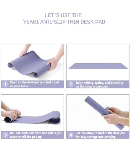 Non-Slip Desk Pad,Mouse Pad,Waterproof PVC Leather Desk Table Protector,Ultra Thin Large Desk Blotter, Easy Clean Laptop Desk Writing Mat for Office Work/Home/Decor(Pink, 23.6&quot; x 13.7&quot;)