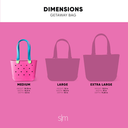 Simple Modern Beach Bag Rubber Tote | Waterproof Medium Tote Bag with Zipper Pocket for Pool, Groceries, Sports | Gifts For Women | Getaway Bag Collection | Almond Birch