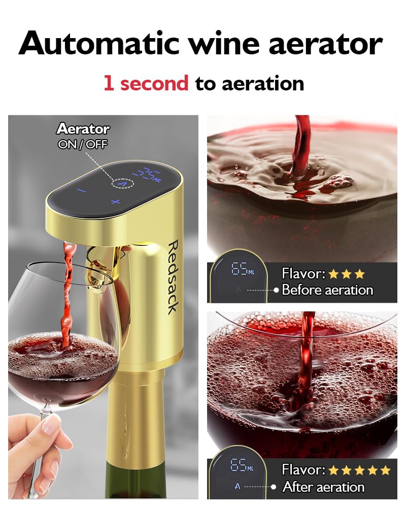 Electric Wine Decanter Aerator Dispenser Pourer Whiskey Adjustable Quantity Liquor Wine Pump Birthday Gift for Men Women Mom Dad Boss Brother Husband Funny Unique Gifts for Him (White)