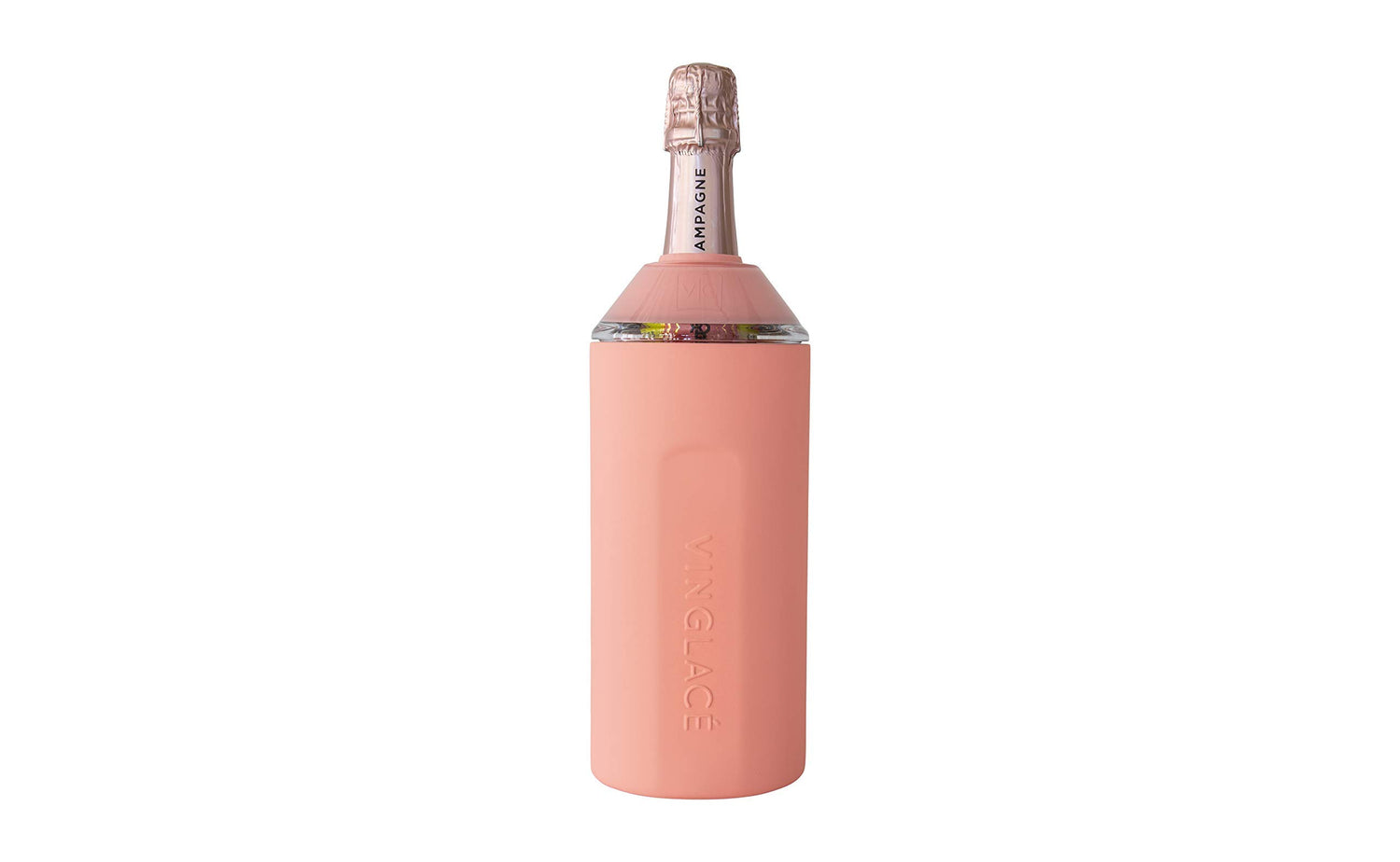 Vinglacé Wine Bottle Chiller- Portable Champagne Insulator- Stainless Steel Wine Cooler Sleeve, White