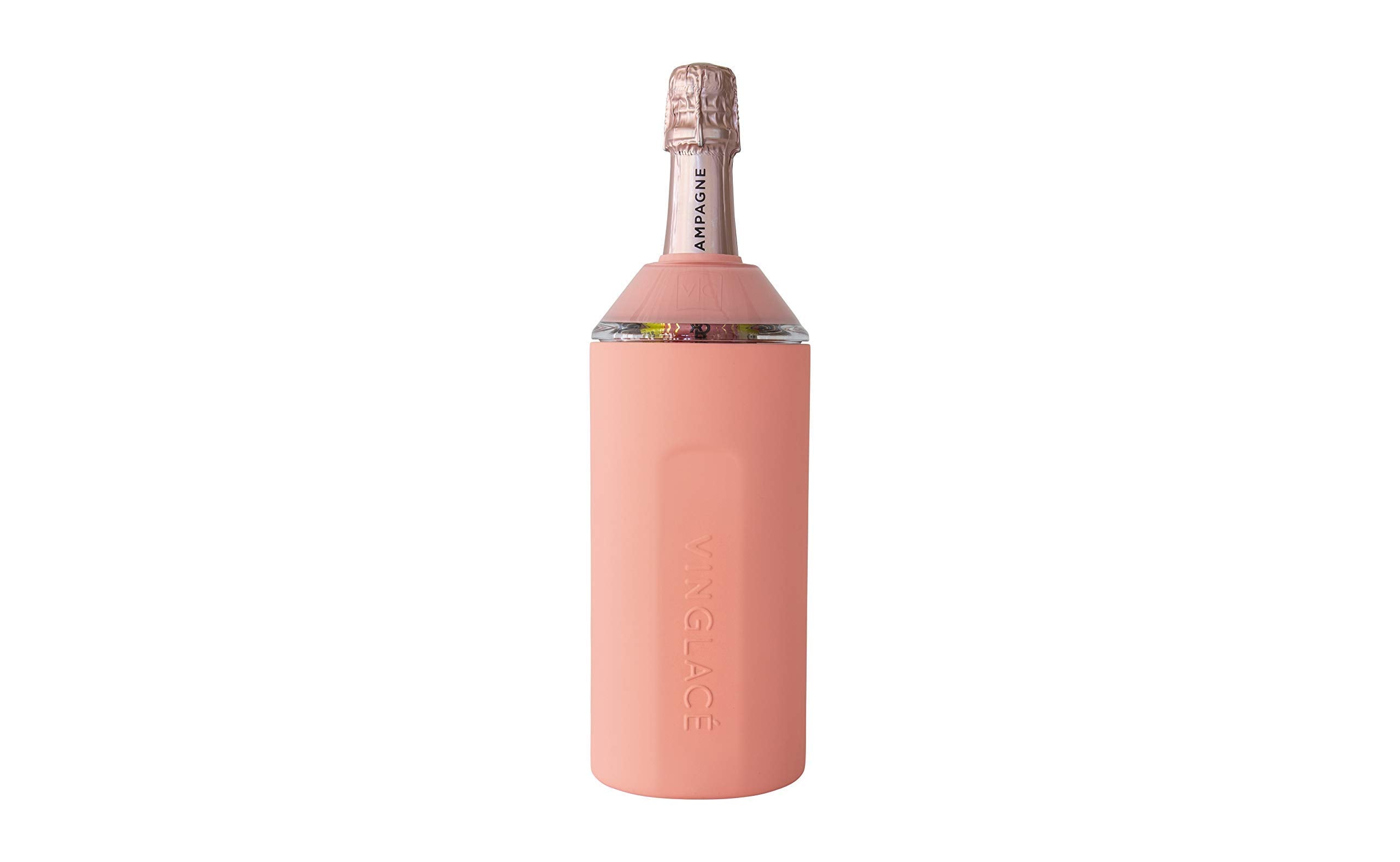 Vinglacé Wine Bottle Chiller- Portable Champagne Insulator- Stainless Steel Wine Cooler Sleeve, White