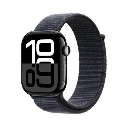 Apple Watch Series 10 [GPS 46mm] Smartwatch with Jet Black Aluminium Case with Black Sport Band. Fitness Tracker, ECG App, Always-On Retina Display, Water-Resistant