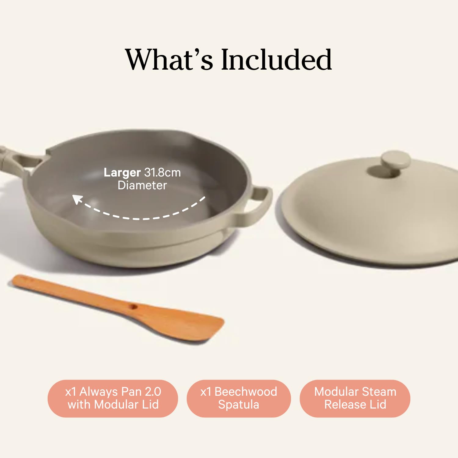 Our Place Always Pan 2.0-10.5-Inch Nonstick, Toxin-Free Ceramic Cookware | Versatile Frying Pan, Skillet, Saute Pan | Stainless Steel Handle | Oven Safe | Lightweight Aluminum Body | Steam