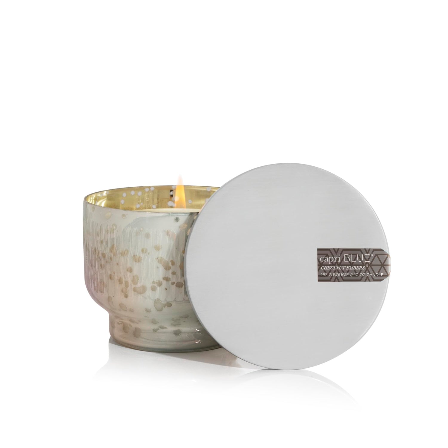 Capri Blue Holiday Mercury Jar Candle - Soy Candle Blend - Fall Candles for Home Scented with Frosted Fir, Snowy Woods, Pine &amp; Sage - Pine Candle for Holiday Decor - Signature (Crystal Pine, 19 oz)